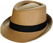 Straw Fedora Hats for Men Women Trilby Fedora Hat Roll Up Hats 1920s Short Brim Panama Hats Medium Natural