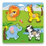 Viga Toys - 50840 - Big Wooden Knob Puzzle - Wild Animals