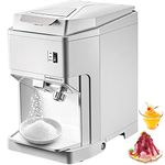 VEVOR Ice Shaver Machine Electric, Shaved Ice Machine Commercial 265 LBS/H, Snow Cone Maker w/Ice Hopper & Lid, 250W Ice Crusher w/Drain Pipe Tabletop Shaved Ice Maker w/Adjustable Fineness White