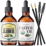 BodyJ4You USDA Organic Jojoba Wax Castor Oil | Skin Care Body Moisturizing Face Wax Hair Care Healthy Nails | Cold Pressed 100% Pure Natural Non-GMO Hexane Free | Pack of 2 x 4 Fl Oz