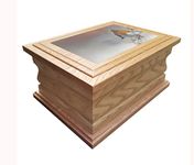 Wooden Oak Cremation Urn Ashes Casket Beautiful Robin Design Personalised Oak Human Adult Funeral Ashes Box Urns