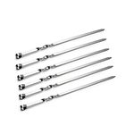 IMEEA 15.7inch/40cm Flat Kabab Skewers 0.4inch/1cm Wide Blade Metal Barbecue Skewers Reusable Shish Kebab Grilling Skewer Sticks for BBQ Kabob Cocktail Party, Set of 6