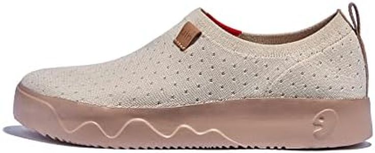 UIN Women's Art Travel Walking Shoes Slip On Casual Lightweight Wide Toe Fashion Sneaker Toledo Ⅸ Birch (8.5)