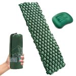 Ryno Tuff Ultralight Sleeping Pad Set - Large, Wide, Tough, Waterproof and Durable Yet Lightweight and Compact, Travel Pillow Included - Sleeping Mat for Camping, Hiking or Backpacking