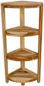 EcoDecors, Snazzy Corner, Teak Corner Shower Shelf, 4 Tier, Teak Shower Caddy, Teak Bathroom Shelf, Teak Corner Bathroom Shelf, Bathroom Storage, Bathroom Organization