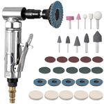 EYPINS Compressed Air Angle Die Grinder 1/4" 90 Degree Mini Sander Grinder Polisher Tool Set with Grinding Stones and Sanding Discs for Contour Grinding, Polishing, Milling