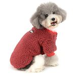 Zunea Small Dog Clothes Coat Winter Fleece Warm Puppy Jacket Apparel Chihuahua Sweater Clothing Pet Cat Doggie Boys Girls Jumper Red M