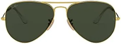 Ray-Ban RB3025 Classic Aviator Sunglasses, Polished Gold/G-15 Green, 58 mm