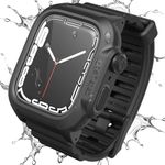 Catalyst 330ft Waterproof Case Designed for Apple Watch Series 9/8/7 45mm, Soft Silicone Watch Band, Shock-Resistant and Scratch-Proof Rugged Protective Case