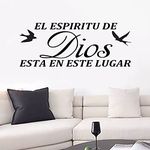 Wall Stickers, Kitchen Wall Stickers, Non-Printing, for Bathroom Living Room Bedrooms Dorm and More, Quotes Islamic Bible Verse, Women Home Vinyl Art Family Decor Spanish, El Espiritu De Dios 23"X9"