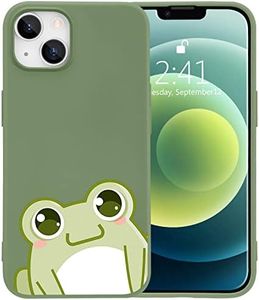 JOYLAND Cartoon Frog Phone Case for iPhone 7/8/SE 2020,Green Liquid Silicone Phone Case Funny Girly Case Soft Gel Rubber Full-Body Protective Microfiber Lining Shockproof Cover