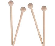 2 Pairs 20cm/7.8'' Length Round Head Musical Instruments Wood Mallets Percussion Sticks Hammer for Energy Chime Xylophone Wood Block and Bells (Diameter 2cm/1'')