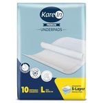 KareIn Premium Underpads For Adults, Large 60 x 90 cm, 10 Unit, Highly Absorbent, Anti-Bacterial, Rash Protection, Leak Proof, Protects Surfaces from Incontinence, Odor Control, Super Soft