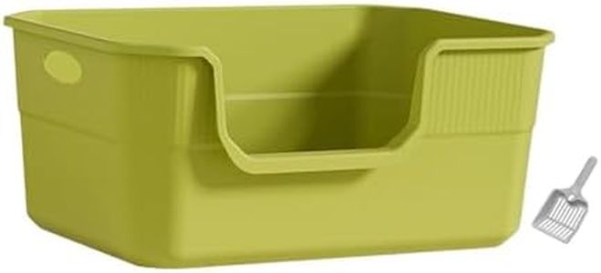 ＡＷＨＡＯ Open Top Pet Litter Box Extra Large for Small and Large Cats Sifting Litter Tray, Green