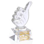 Ornalrist Gifts for Dad from Daughter Son K9 Crystal Trophy Award Keepsake, Father's Day Presents for Daddy Father Birthday Collectible Thumbs Up Ornaments