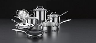 Cuisinart 11-Piece Cookware Set, Professional Stainless Steel, 89-11,Silver