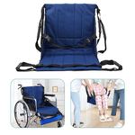 Patient Lift Stair Slide Board Transfer Chair Wheelchair Belt Safety Full Body Lifting Sling Sliding Transferring Use for Seniors (Blue - 4 Handles)