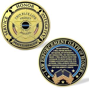 Thin Blue Line Sheriff Challenge Coin Law Enforcement Prayer Police Officer Collection Gift