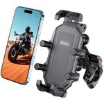EDYELL Mobile Holder for Bike,Motorcycle Phone Mount Holder, 360° Rotation,Anti-Shake Handlebar Cellphone Cradle for Bike Bicycle Scooter ATV, Adjustable Fit 5.4-6.9'',for Maps & Navigation