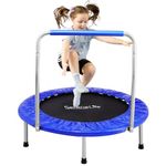SereneLife Foldable Trampoline for Adults and Kids 91/102cm, Indoor Outdoor Mini Fitness Rebounder with Foam Handle, Compact Exercise Equipment for Home and Garden Workouts