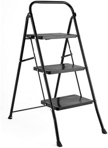 Kleeneze Escabeau Pliable 3 Marches Antidérapantes, Léger avec Poignée de Transport, Clip de Sécurité, Max. 150kg, Acier Robuste, Escabeau Pratique pour Cuisine, Maison et Ateliers