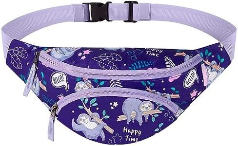 Choco Mocha Kids Fanny Pack Girls Sloth Fanny Bag for Kid Age 6-8 8-12 Toddler Belt Bag for Little Girls 2-4 4-6 Waist Pack Hip Packs Purple