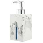 Gelory Marble Soap Dispenser,Resin Liquid Soap Dispenser with Plastic Pump For Bathroom and Kitchen(500ml/16.9oz) (White)