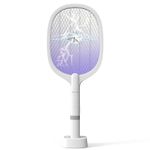 Electric Fly Swatter 3000V Bug Zapper Racket Rechargeable with UV Lights, Portable Handheld Cordless Mosquito Rackets to Kill Mosquitoes, Wasps, Gnats, Fruit Flies, Flies for Indoor Home Office