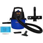 Koblenz WD-2.5 L, Portable Wet/Dry Vacuum, Blue+Black, 5 Year Warranty, 2.5 Gallon 2.5HP Wall Mountable