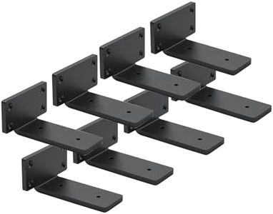 8 Pack Shelf Brackets 4 Inch Floating Shelf Bracket 1/5 inch Thick Heavy Duty Hidden Shelf Brackets Iron Metal Brackets for Shelf Support with Screw Included