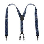 Lafayon Mens Braces Braces For Men 4 Clips Y-Back 3.5cm Wide Heavy Duty Adjustable Elastic Mens Suspenders Durable Suspenders Strong Metal Clips