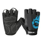 BURNLAB Gym Gloves Pro (Black and Blue, Small)