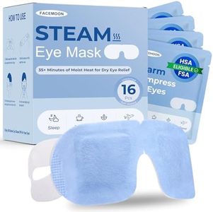 16 Packs Steam Eye Mask for Dry Eye: Self Heating Moist Warm Compress for Stye, Digital Eye Strain & Stress Relief - Disposable | No Microwave Needed | Travel Essential | Deep Sleep Relief, Unscented