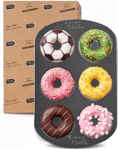 Bake Choice 6 Cavity Donut Baking Pan, 12.5 x 8.5 In Non Stick Baking Mold