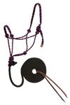 Weaver Leather Diamond Braid Rope Halter and Lead, Purple Jazz/Black