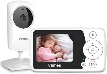 VTimes Baby Monitor with Camera and Audio, Video Baby Monitor No WiFi Night Vision, 2.4" Screen Portable Baby Camera VOX Mode Pan-Tilt-Zoom Alarm and 1000ft Range, Ideal for Gifts