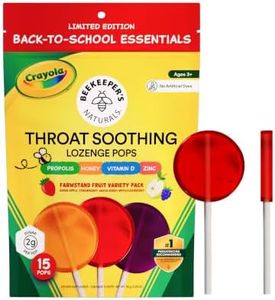 Kids Throat Soothing Lollipops by Beekeeper's Naturals - Doctor Formulated Immune Support, Vitamin D & Honey, Under 2g Sugar, Clean Ingredients,15 ct