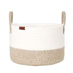 Wintao Storage Baskets, Woven Baby Washing Basket Cotton Rope Laundry Basket Toy Storage Desert Wide 43 x 25 cm