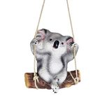 Wonderland Resin Koala on Swing Hanging Decoration for Your Home Showpiece, Garden, Terrace and Balcony (9 x 5 x 10 Inch, Multicolour)