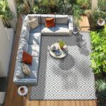 Green Decore Nirvana Outdoor/Light Weight/Reversible Eco Rug - 240 cm x 300 cm, Grey/White