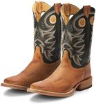 Justin Caddo 11" Western Boots for Men - Durable Premium Full-Grain Leather Square Toe Cowboy Boots Built with Full Double-Stitch Welt Construction, Copper Brown - 11 D