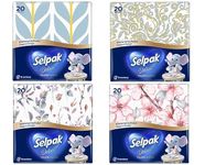 Selpak Extra Printed Napkins 3ply 20s Combo Pack of 4 Assorted Prints