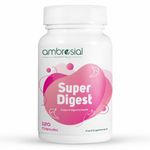 Ambrosial Super Digest with Betaine hcl Pepsin, Ox-Bile, Pancreatin & L-Glutamic Acid | Digestive Enzyme Supplements to Support Optimal Digestion & Gut Health (Pack of 1-120 Capsules)