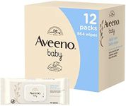 AVEENO Baby Daily Care Wipes - Cleanse Gently and Efficiently - Baby Wipes - Baby Essentials - 72 Wipes, Lid On Each Pack, Pack of 12 (864 Wipes in Total)