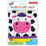 Galt Toys, Teether Soft Book - Farm, Baby Teether & Soft Book Toy, Ages 0 Months Plus