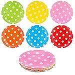 FANTESI 30 Pack Colorful Party Paper Plates, 7 Inch Picnic Plates Round Dessert Plates Disposable Plates Chafing Dish and Make DIY Painting for Birthday Party Supplies