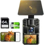 FKPCAM Trail Camera 4K 64MP Solar WiFi Game Hunting Camera with Night Vision– Built-in 5000mAh Battery, IP67 Waterproof, Motion Activated, 64GB Memory Card