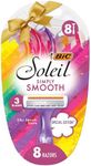 BIC Soleil Simply Smooth Women's Disposable Razors, 3 Blades With Moisture Strip For a Silky Smooth Shave, 8 Piece Razor Gift Set