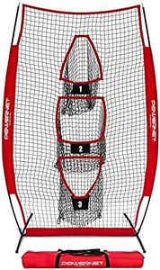 PowerNet Football Passing Net | 4' x 8' Portable 3 Target Pocket Throwing Trainer | Improve QB Accuracy | Fast Setup | Also Use as a Kicking Practice Tool or Lacrosse Net Trainer