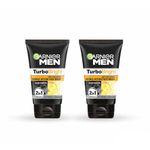 Garnier Men, Face Wash, Brightening & Anti-Pollution, TurboBright Double Action, 100 g (Pack of 2)